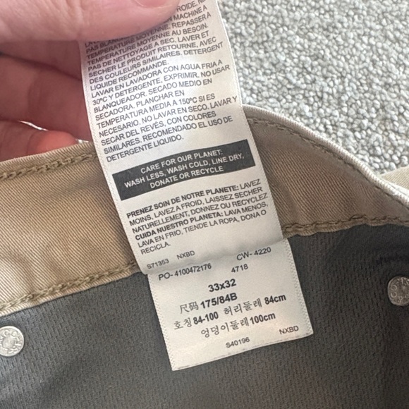 Levi's Denizen Athletic Khaki Pants - Picture 3 of 5